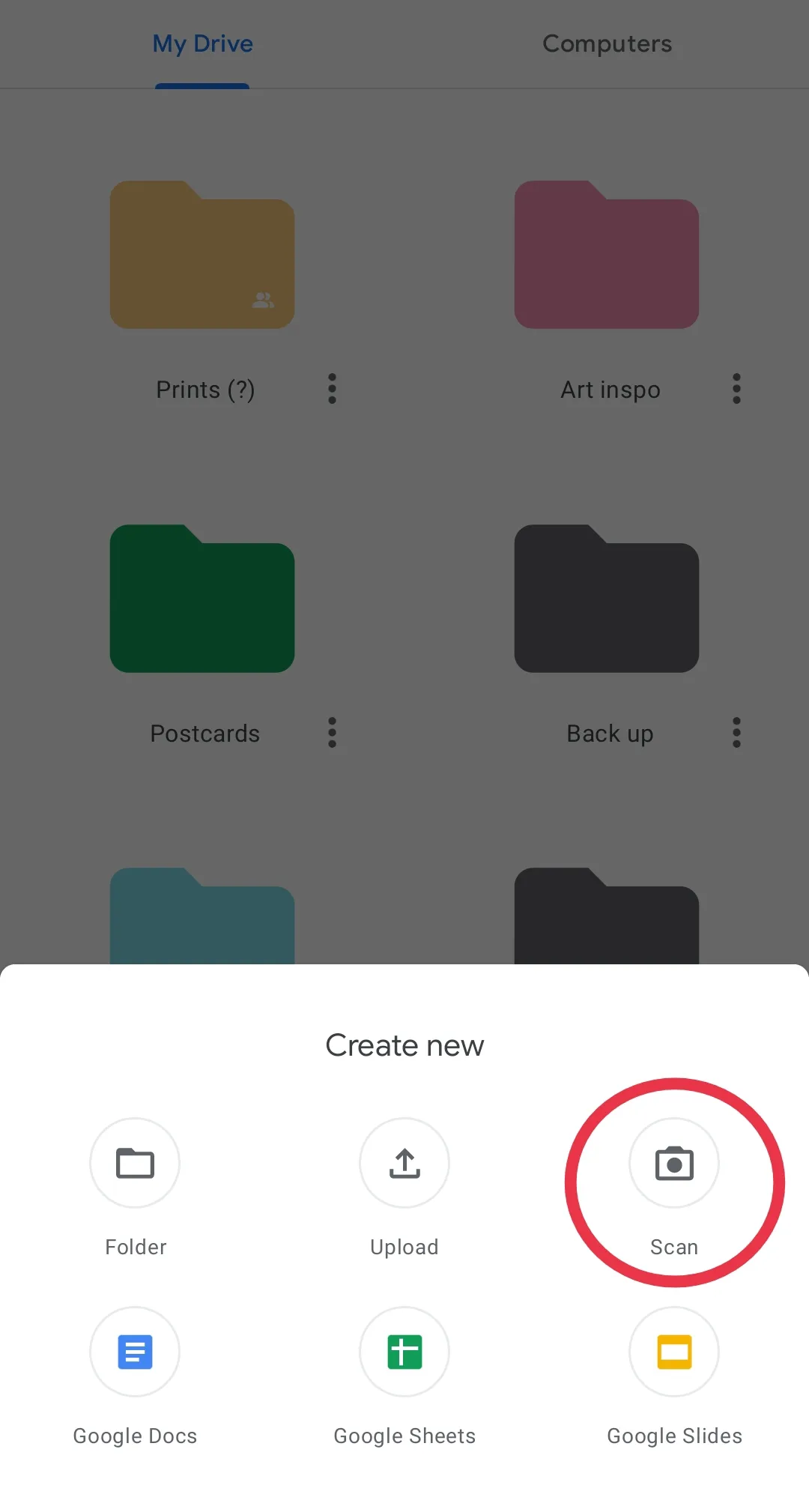 Scan using Google Drive