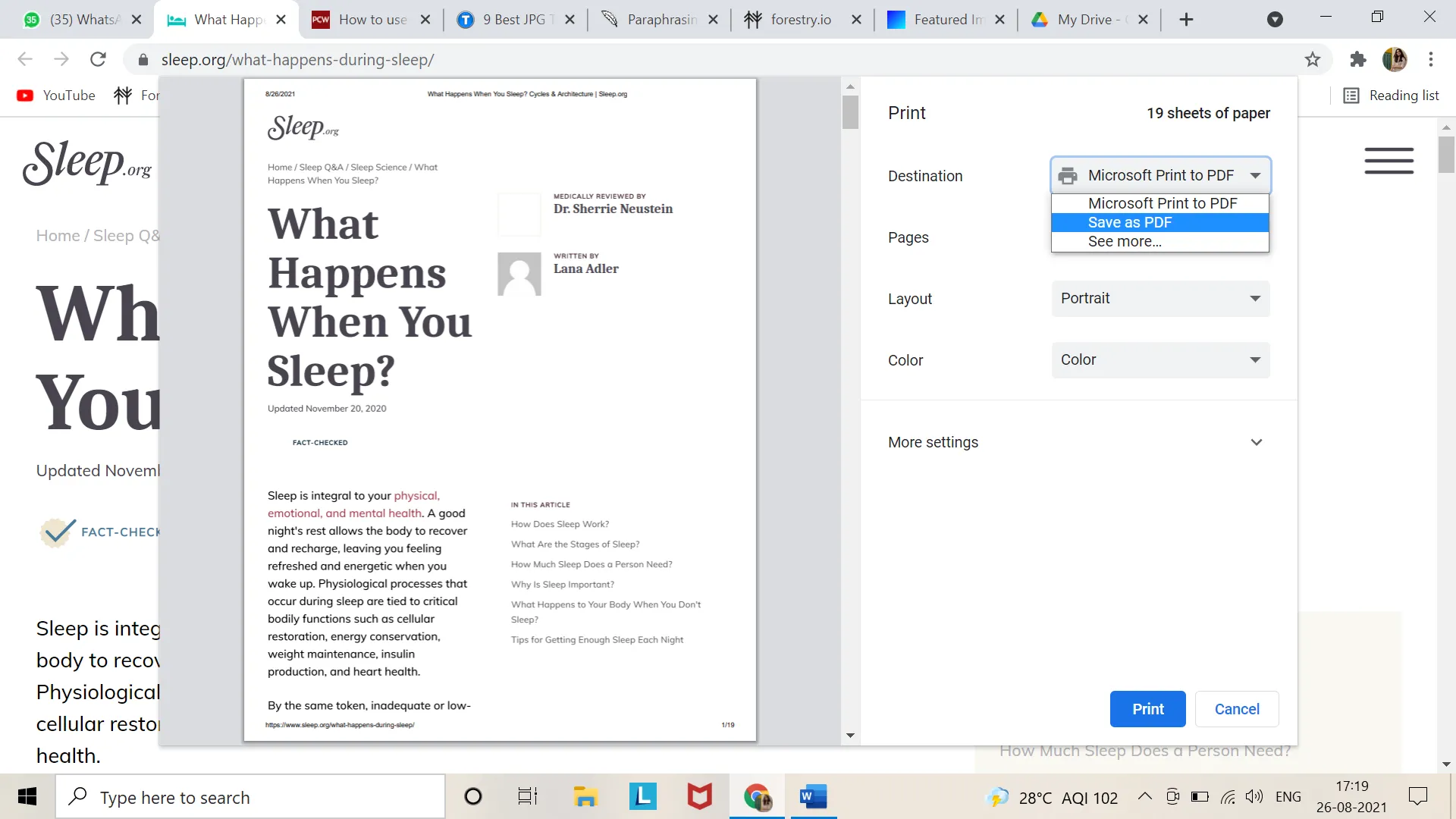 Saving Web Page as PDF